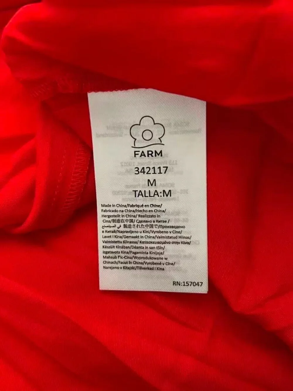NWOT Farm Rio Red Gathered Midi Dress Size M - Picture 10 of 14